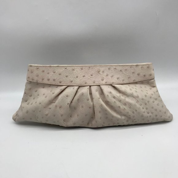 Lauren Merkin Off White Ostrich Leather Clutch - Picture 2 of 11